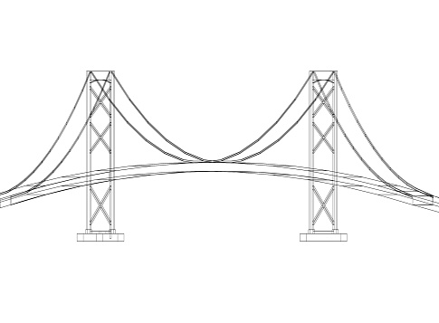 Bridge design - Architect Blueprint - isolated