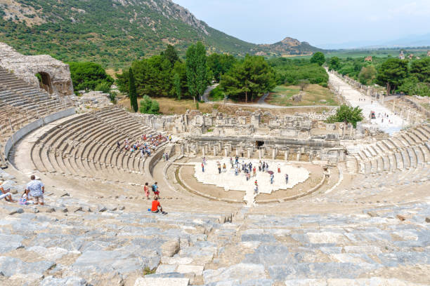 Photo of the historic ruins of Ephesus Ancient Greek Theatre, capturing the grandeur of classical architecture.