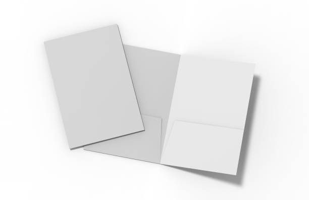 istock Blank white reinforced A4 single pocket folder on isolated white background, 3d illustration 988220658