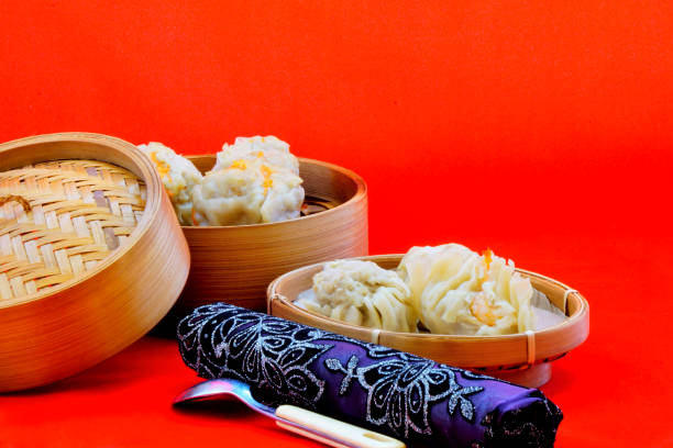 istock Dumplings are served on bamboo trays. 988225364