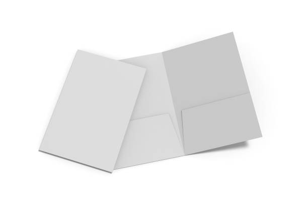 istock Blank white reinforced A4 single pocket folder on isolated white background, 3d illustration 988226796