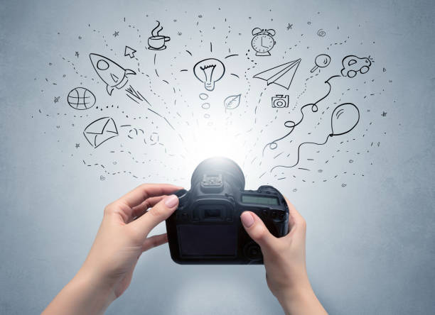 istock Hand photo shooting with photo ideas concept 988227910