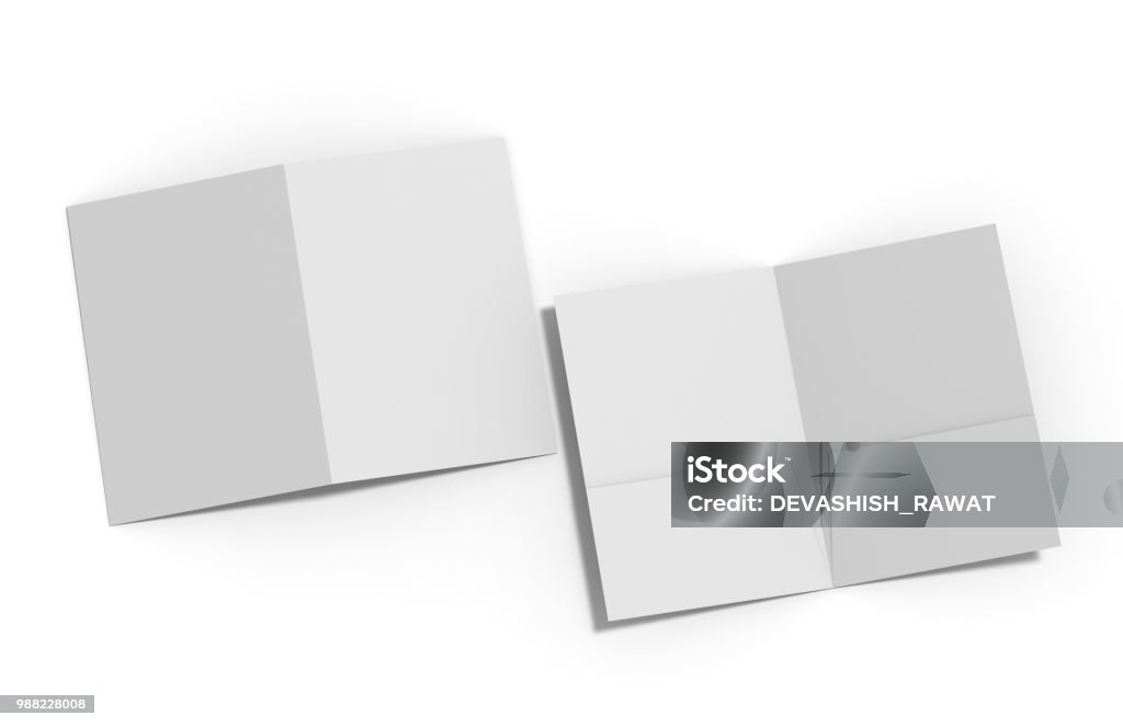 Blank white reinforced A4 single pocket folder on isolated white background, 3d illustration File, Playing Card, Document, Single Object, Pocket Folder Ring Binder Stock Photo