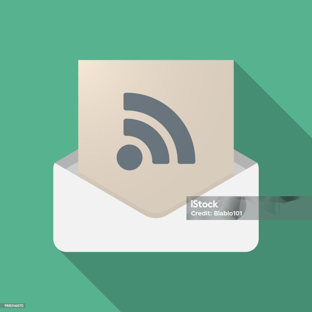 Letters Rss Long Shadow Opened Letter With An Rss Sign Stock Illustration ...