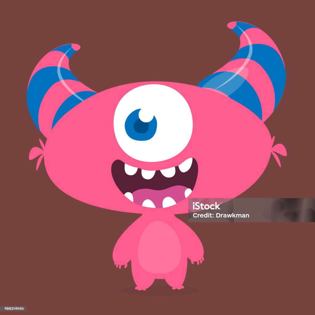 Funny Cartoon One Eyed Alien Vector Illustration Of Alien Monster Character  Stock Illustration - Download Image Now - iStock