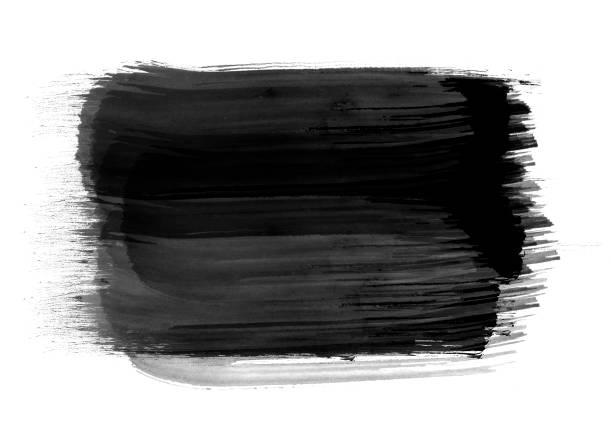 istock Black color patches graphic brush strokes design effect element for background 988287906