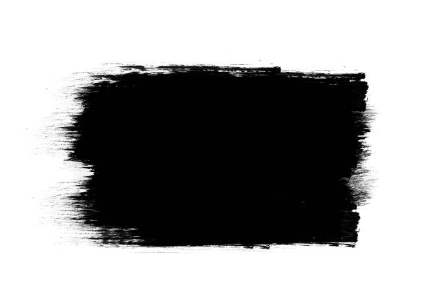 istock Black color patches graphic brush strokes design effect element for background 988287922