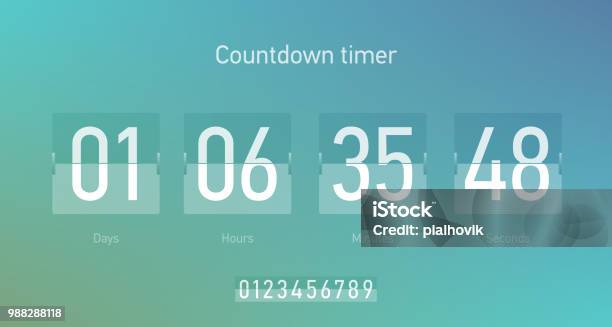 Flip Countdown Clock Counter Timer Stock Illustration - Download Image Now - Countdown, Clock, Timer