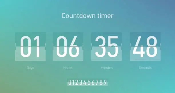 Vector illustration of Flip countdown clock counter timer