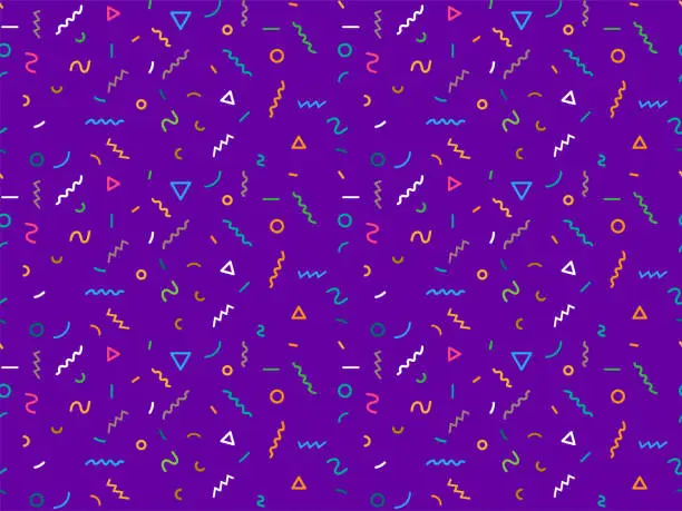 Vector illustration of Seamless colourful abstract geometric line pattern