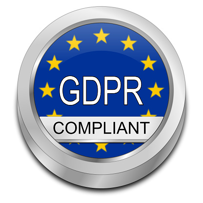 blue GDPR compliant general data protection regulation - 3D illustration