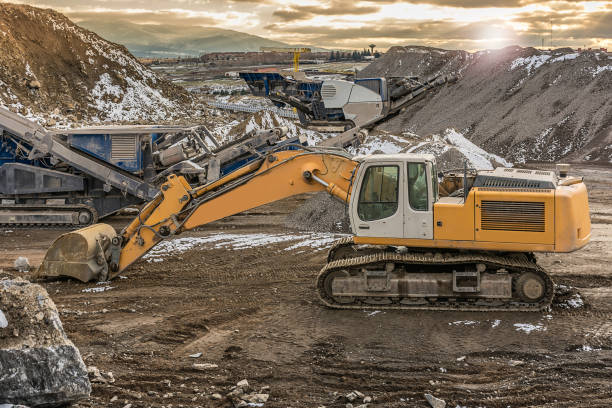 istock Excavator in an open-air mine in Segovia (Spain) 988352088