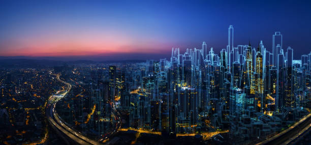 istock Sketch and real mix urban cityscape scene 988486430