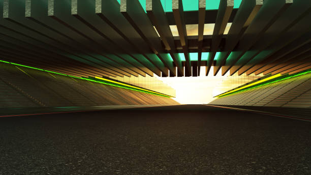 istock Empty asphalt international race track 988489304