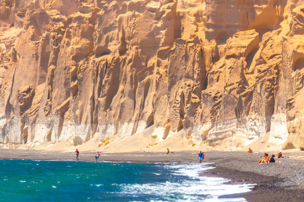 istock Beautiful beach with volcanic mountains. Vlychada beach, Santorini, Greece 988505202
