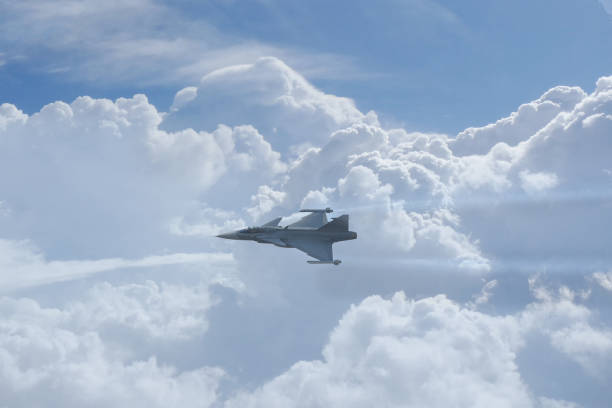istock Gripen aircraft over the horizon. 988506018