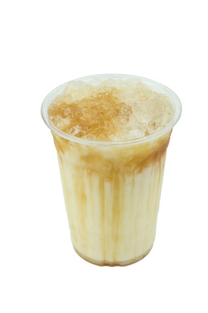 istock isolated caramel milk shake in plastic takeaway cup on white back ground 988524674