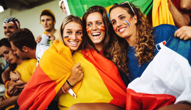 istock spain and french supporters at the stadium 988534470