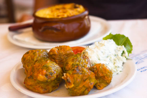 Traditional greek restaurant in harbor of town Molyvos, Lesvos