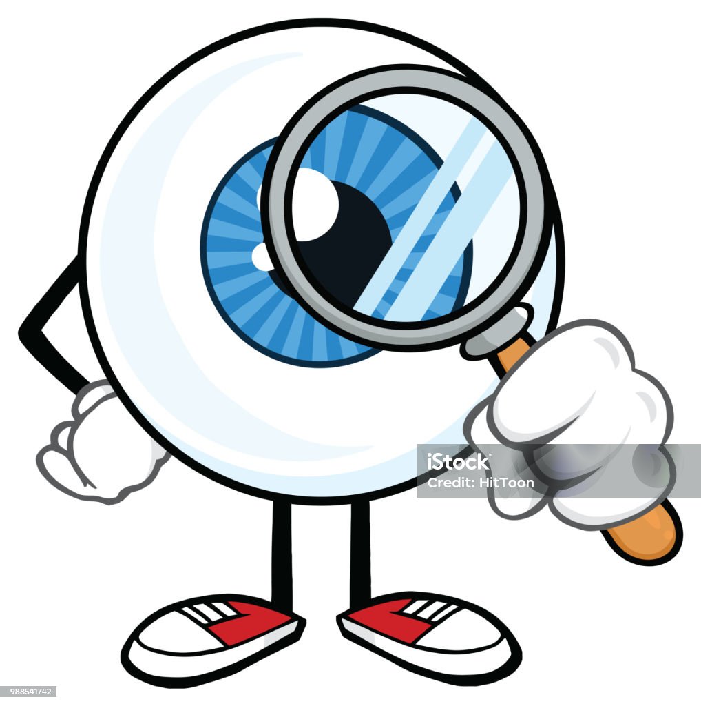 Ilustración de Personaje De Mascota De Dibujos Animados De Globo Ocular Con  Una Lupa y más Vectores Libres de Derechos de Abstracto - iStock