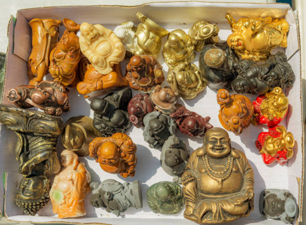 istock Lucky happiness Buddha box  on flea market in Gouda 988557472