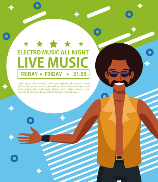 ilustrações, clipart, desenhos animados e ícones de cartaz de festivas de música electro - memphis tennessee audio