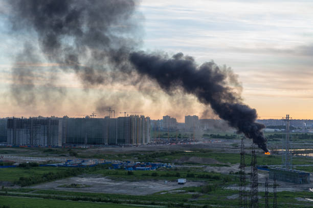 istock black smoke from the burning of debris 988573318
