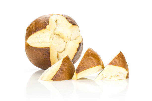 istock Fresh Bavarian bread bun isolated on white 988611890