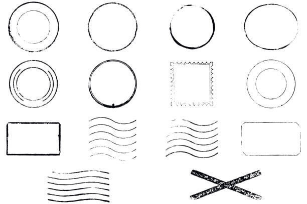 illustrazioni stock, clip art, cartoni animati e icone di tendenza di set di timbri vettoriali. niente testo. - timbro