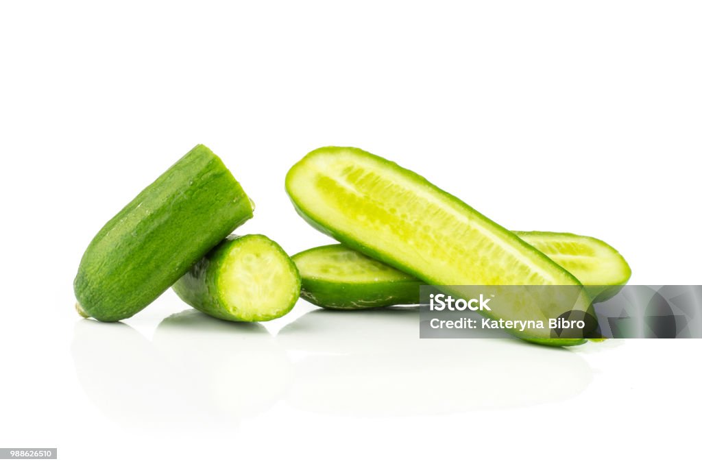 Fresh Raw Mini Cucumber Isolated On White Stock Photo - Download