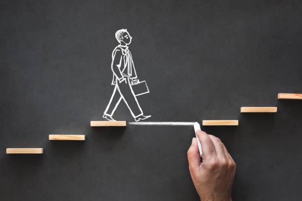 istock Career Planning and Business Challenge Concept with Hand Drawn Chalk Illustrations on Blackboard 988633594