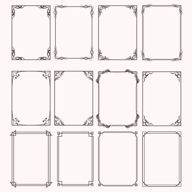 Decorative frames and borders rectangle proportions set Decorative frames and borders rectangle proportions set filigree illustrations stock illustrations