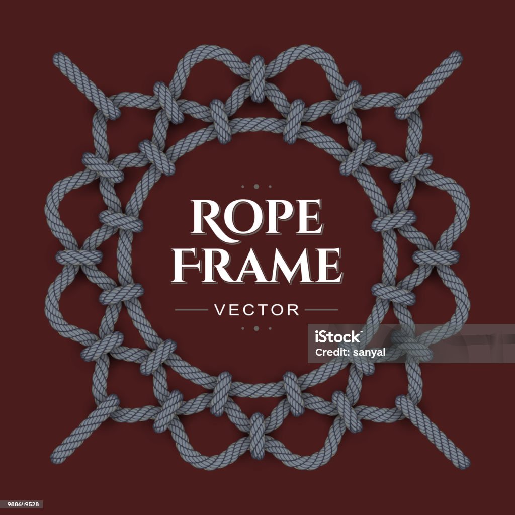 Simple Rope Frame Round Rope Frame Stock Illustration - Download Image Now - Abstract ...