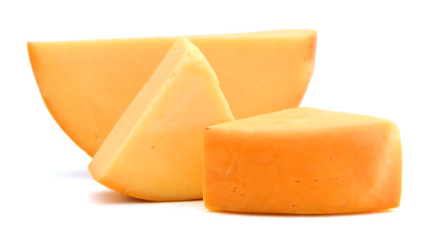 piece of cheese isolated on a white background