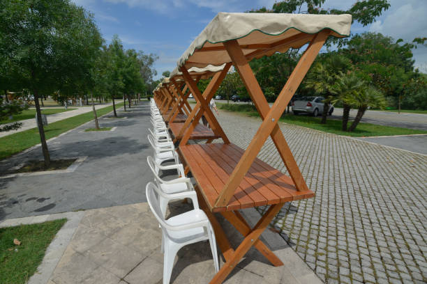 Picnic table under a tree