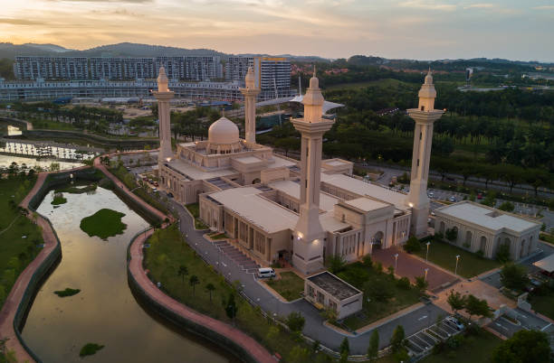 istock Aerial view of Beautiful Mosque during sunset. 988704326