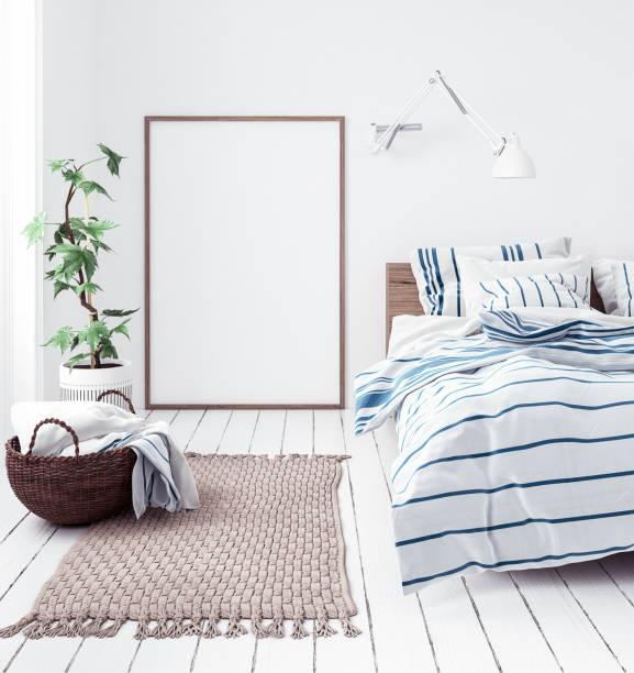 istock Posters mock-up in new Scandinavian bedroom 988730366