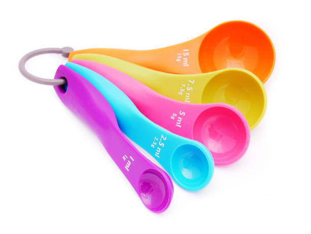 istock Measuring spoons isolated on white background in studio shot 988771636