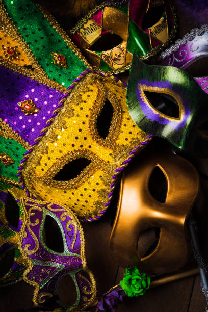 istock Mardi Gras masks on a dark background 988797584