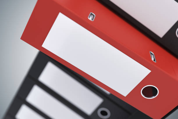 istock Many folders with blank paper for custom text. 3D rendered illustration. 988829278