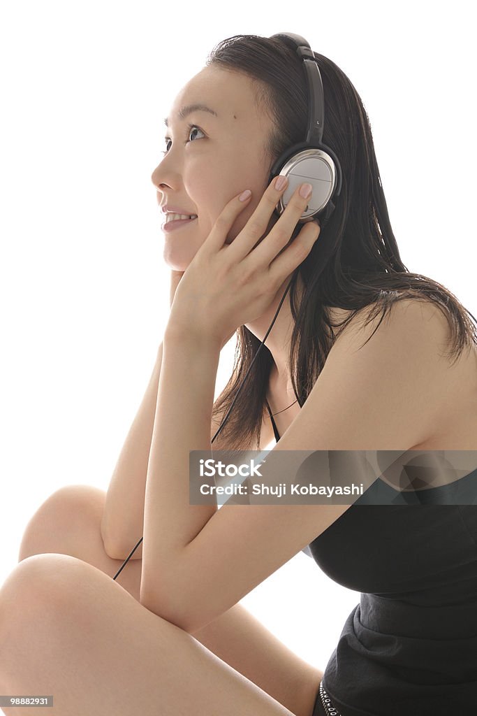 Japanese Beauty Japanese woman listening music 20-24 Years Stock Photo