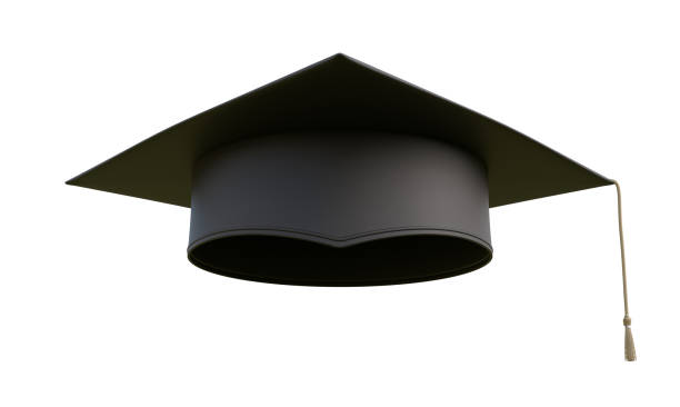 istock Education concept. Graduation cap isolated on white background. 3D rendered illustration. 988829350
