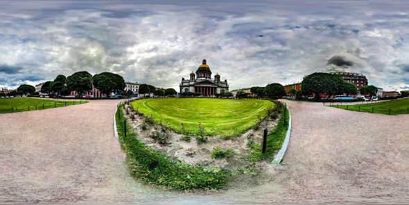 360 panorama of St Isaac Cathedral in St petersburg city of Russia
