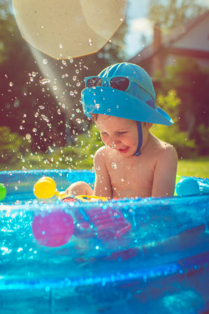 istock Little boy in swimming pool 988845366