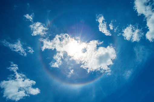 Rainbow of happiness, halo phenomenon