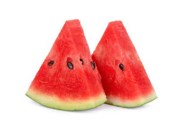 istock two sliced fresh watermelon isolated on white background 988991602