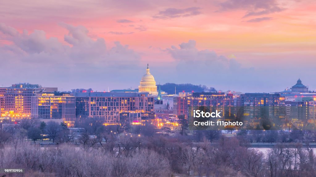 Horizonte de la ciudad de Washington, D.C. en Estados Unidos - Foto de stock de Washington DC libre de derechos