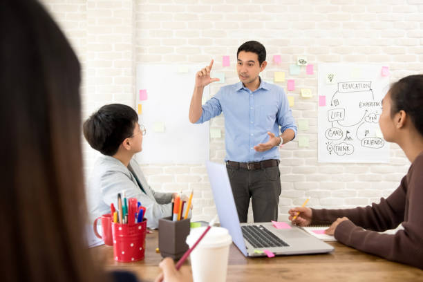 istock Young Asian professional teacher and student having a class together 989111304