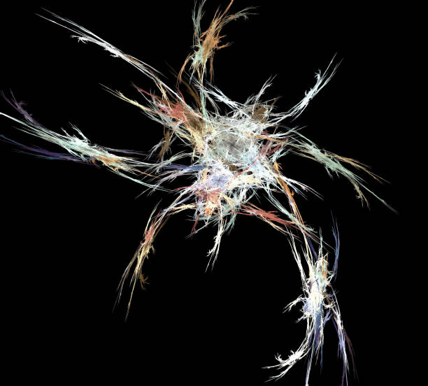 istock image of one Digital Fractal on Black Color 989161052