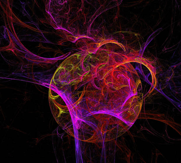 istock image of one Digital Fractal on Black Color 989170138